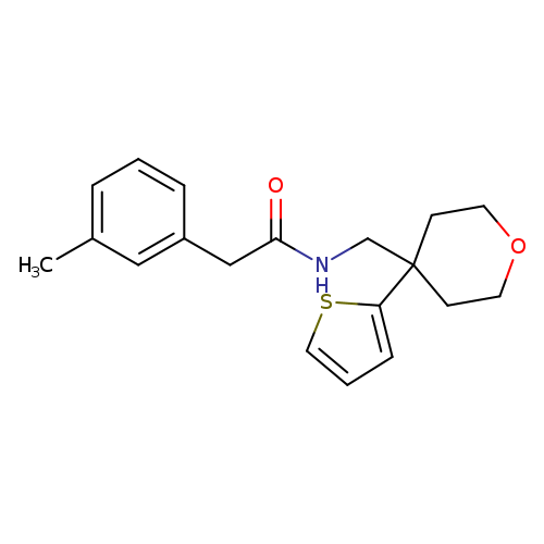 2-(3-methylphenyl)-N-{[4-(thiophen-2-yl)oxan-4-yl]methyl}acetamide