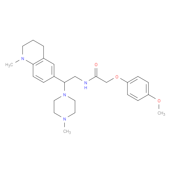 2-(4-methoxyphenoxy)-N-[2-(1-methyl-1,2,3,4-tetrahydroquinolin-6-yl)-2-(4-methylpiperazin-1-yl)ethyl]acetamide