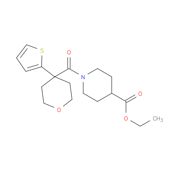 ethyl 1-[4-(thiophen-2-yl)oxane-4-carbonyl]piperidine-4-carboxylate