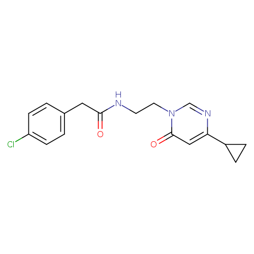 2-(4-chlorophenyl)-N-[2-(4-cyclopropyl-6-oxo-1,6-dihydropyrimidin-1-yl)ethyl]acetamide