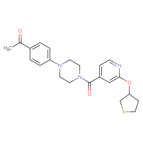 1-(4-{4-[2-(thiolan-3-yloxy)pyridine-4-carbonyl]piperazin-1-yl}phenyl)ethan-1-one