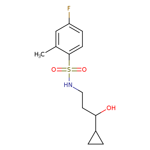 N-(3-cyclopropyl-3-hydroxypropyl)-4-fluoro-2-methylbenzene-1-sulfonamide