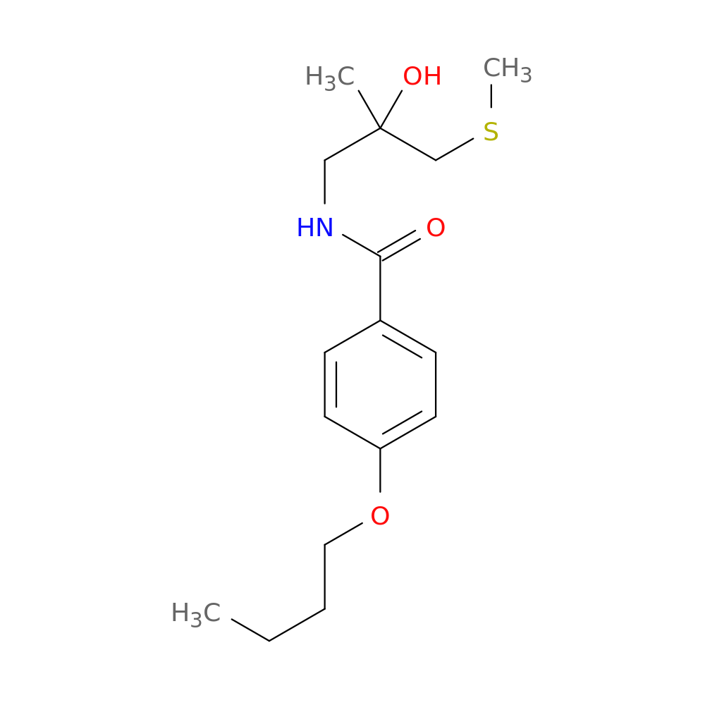 4-butoxy-N-[2-hydroxy-2-methyl-3-(methylsulfanyl)propyl]benzamide