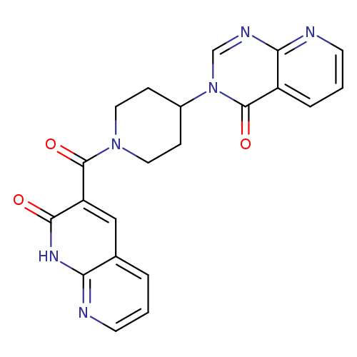 3-(4-{4-oxo-3H,4H-pyrido[2,3-d]pyrimidin-3-yl}piperidine-1-carbonyl)-1,2-dihydro-1,8-naphthyridin-2-one