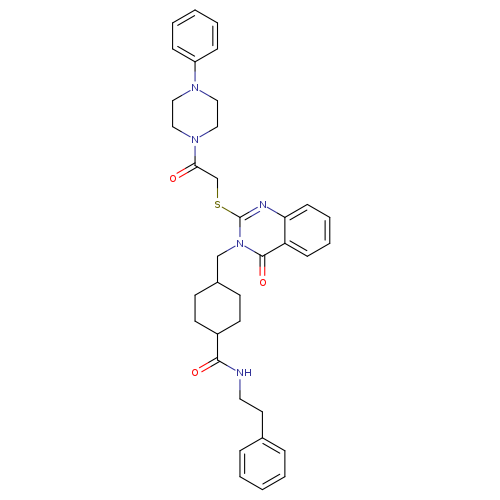 4-[(4-oxo-2-{[2-oxo-2-(4-phenylpiperazin-1-yl)ethyl]sulfanyl}-3,4-dihydroquinazolin-3-yl)methyl]-N-(2-phenylethyl)cyclohexane-1-carboxamide