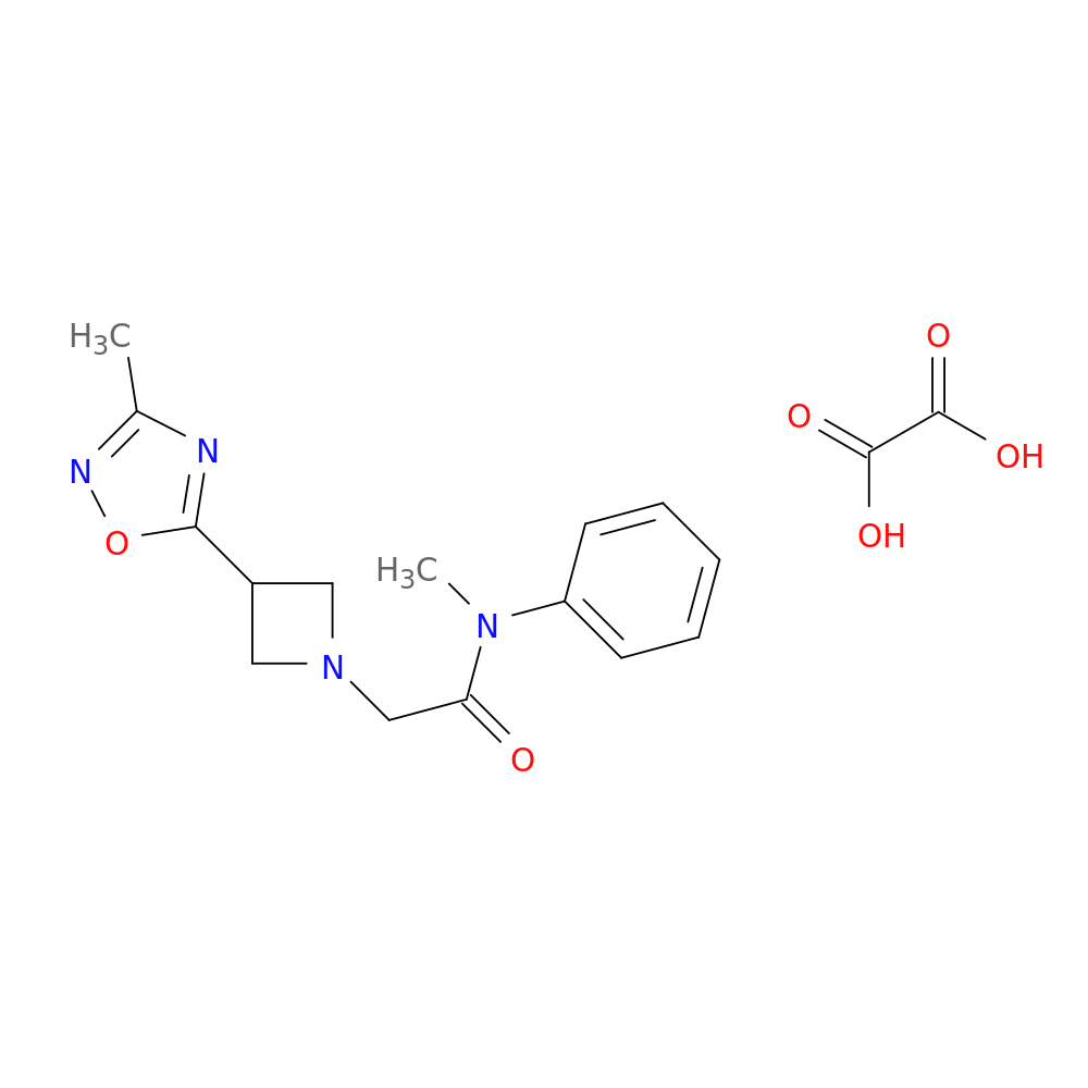 N-methyl-2-[3-(3-methyl-1,2,4-oxadiazol-5-yl)azetidin-1-yl]-N-phenylacetamide; oxalic acid