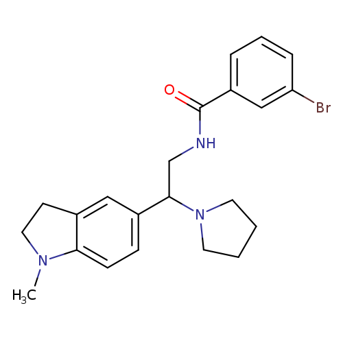 3-bromo-N-[2-(1-methyl-2,3-dihydro-1H-indol-5-yl)-2-(pyrrolidin-1-yl)ethyl]benzamide