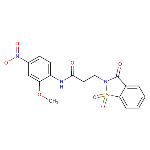 N-(2-methoxy-4-nitrophenyl)-3-(1,1,3-trioxo-2,3-dihydro-1lambda6,2-benzothiazol-2-yl)propanamide