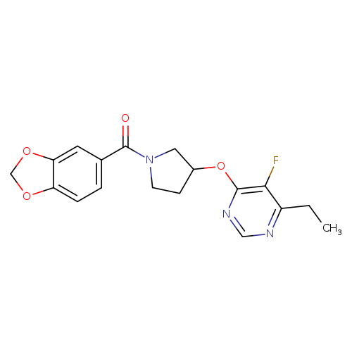 4-{[1-(2H-1,3-benzodioxole-5-carbonyl)pyrrolidin-3-yl]oxy}-6-ethyl-5-fluoropyrimidine