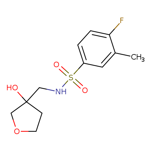 4-fluoro-N-[(3-hydroxyoxolan-3-yl)methyl]-3-methylbenzene-1-sulfonamide