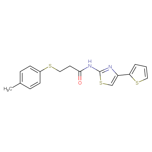 3-[(4-methylphenyl)sulfanyl]-N-[4-(thiophen-2-yl)-1,3-thiazol-2-yl]propanamide