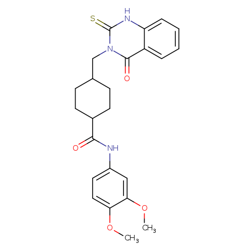N-(3,4-dimethoxyphenyl)-4-[(4-oxo-2-sulfanylidene-1,2,3,4-tetrahydroquinazolin-3-yl)methyl]cyclohexane-1-carboxamide