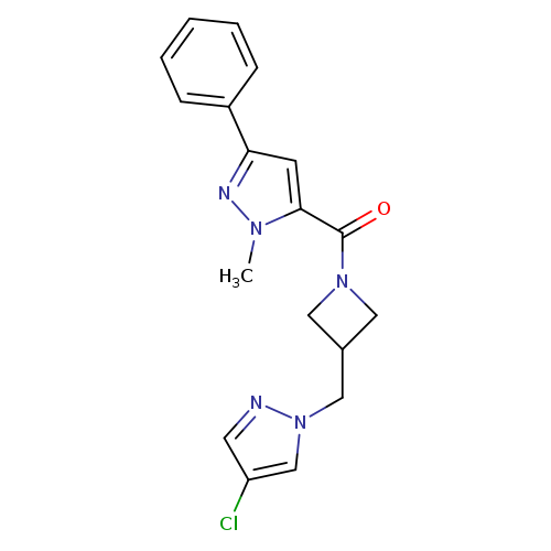 5-{3-[(4-chloro-1H-pyrazol-1-yl)methyl]azetidine-1-carbonyl}-1-methyl-3-phenyl-1H-pyrazole