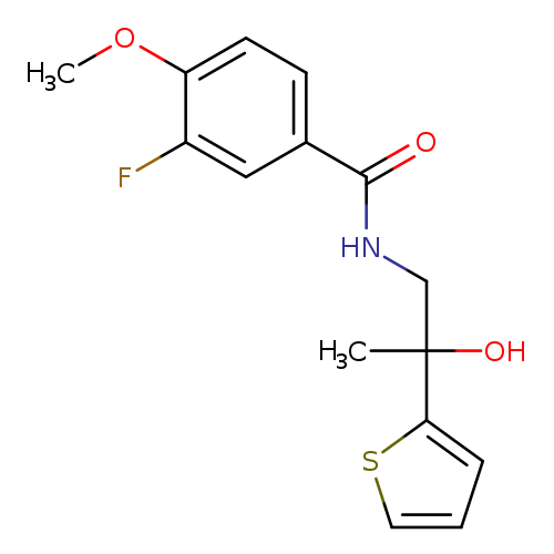 3-fluoro-N-[2-hydroxy-2-(thiophen-2-yl)propyl]-4-methoxybenzamide