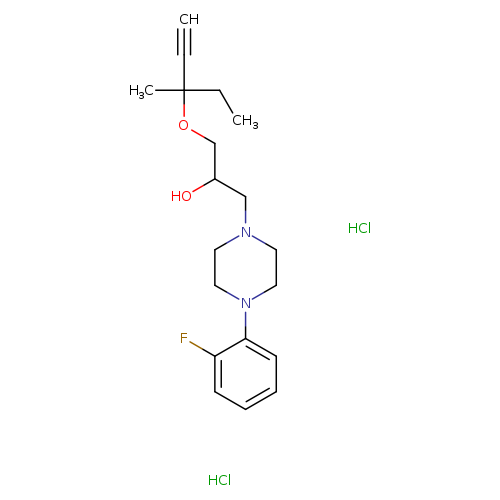 1-[4-(2-fluorophenyl)piperazin-1-yl]-3-[(3-methylpent-1-yn-3-yl)oxy]propan-2-ol dihydrochloride
