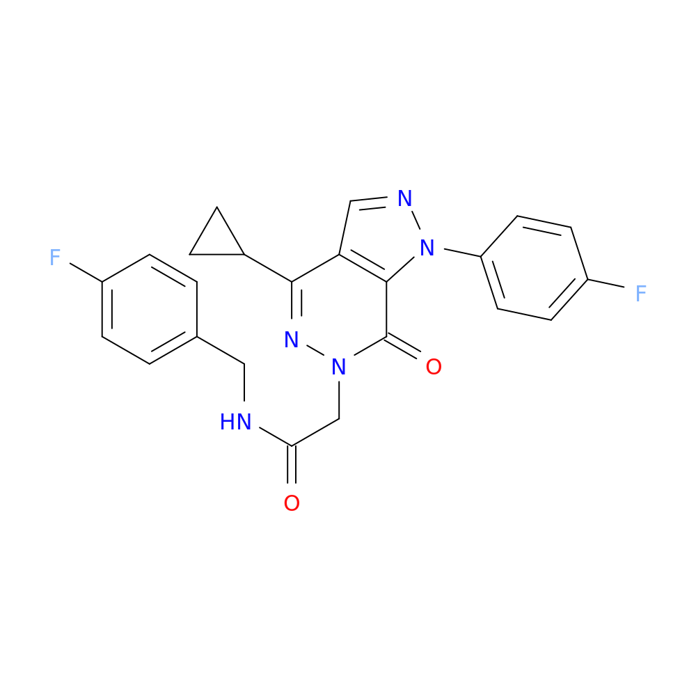 2-[4-cyclopropyl-1-(4-fluorophenyl)-7-oxo-1H,6H,7H-pyrazolo[3,4-d]pyridazin-6-yl]-N-[(4-fluorophenyl)methyl]acetamide