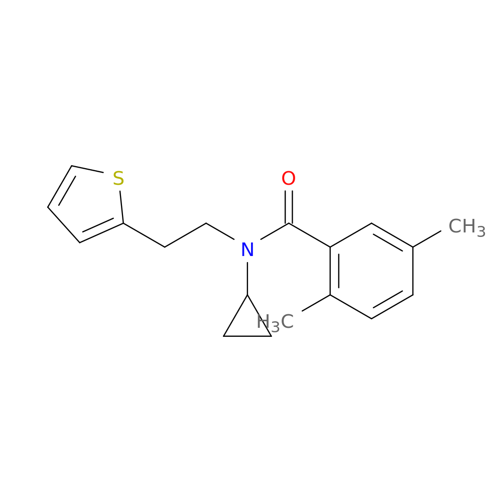N-cyclopropyl-2,5-dimethyl-N-[2-(thiophen-2-yl)ethyl]benzamide