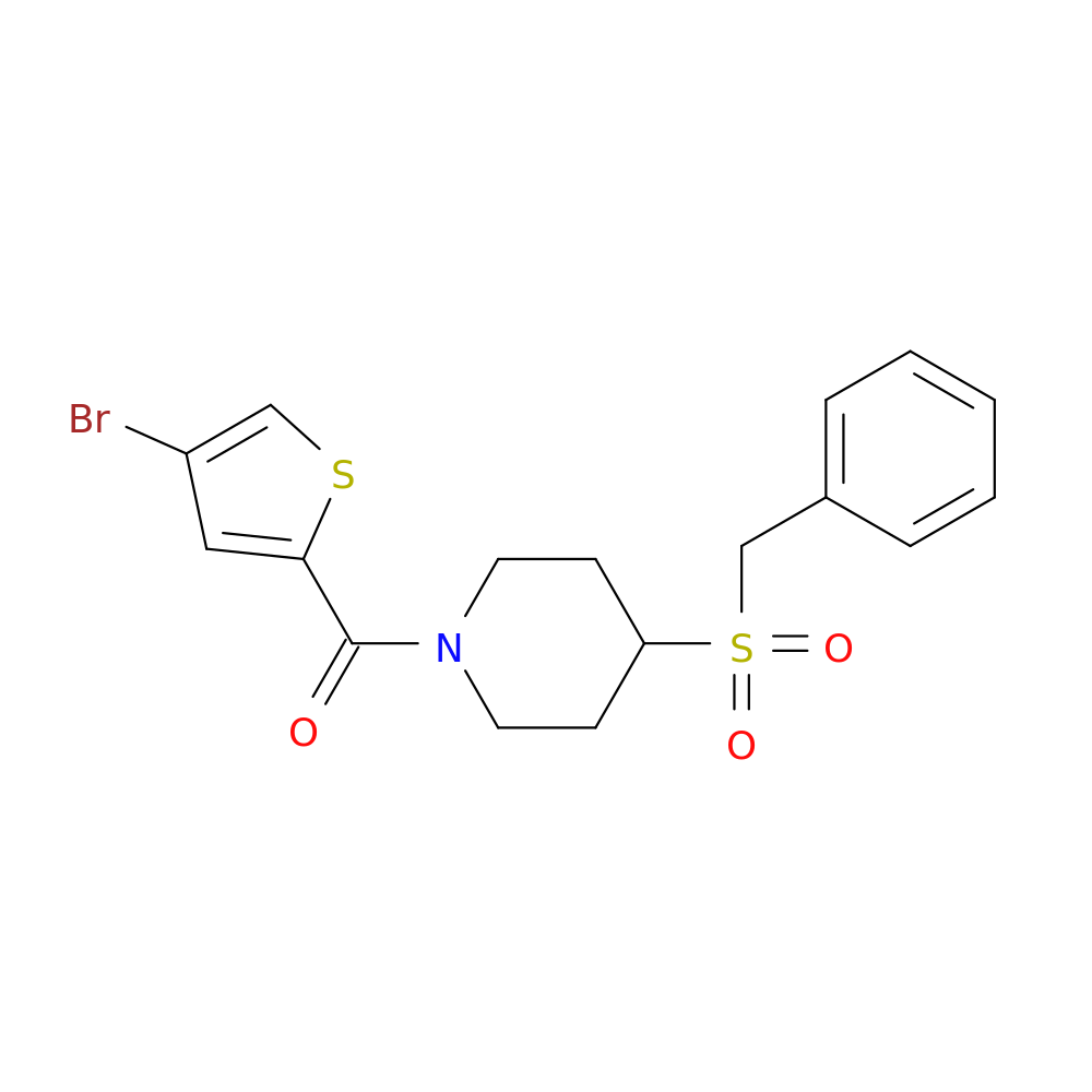 1-(4-bromothiophene-2-carbonyl)-4-phenylmethanesulfonylpiperidine