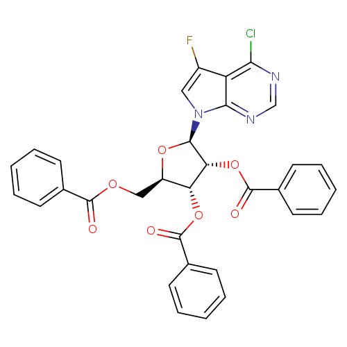 4-Chloro-5-fluoro-7-(2,3,5-tri-O-benzoyl-beta-D-ribofuranosyl)-7H-pyrrolo[2.3-d]pyrimidine
