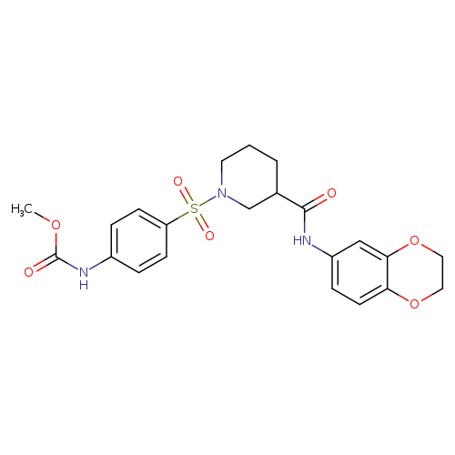 methyl N-[4-({3-[(2,3-dihydro-1,4-benzodioxin-6-yl)carbamoyl]piperidin-1-yl}sulfonyl)phenyl]carbamate