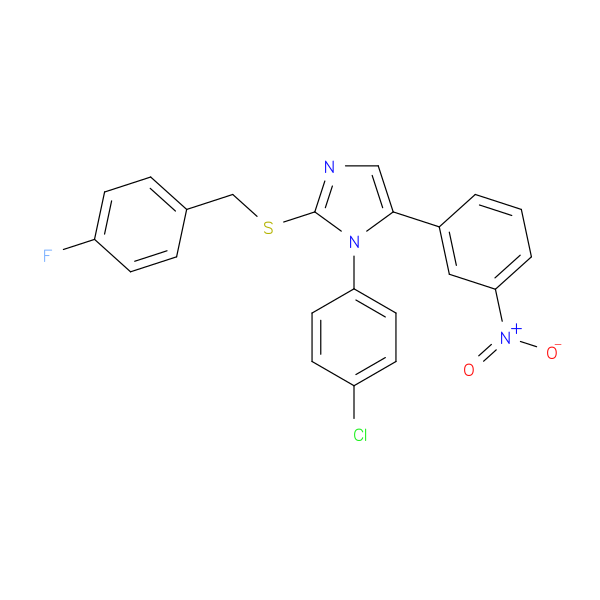 1-(4-chlorophenyl)-2-{[(4-fluorophenyl)methyl]sulfanyl}-5-(3-nitrophenyl)-1H-imidazole