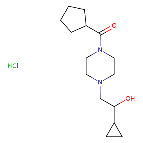 2-(4-cyclopentanecarbonylpiperazin-1-yl)-1-cyclopropylethan-1-ol hydrochloride