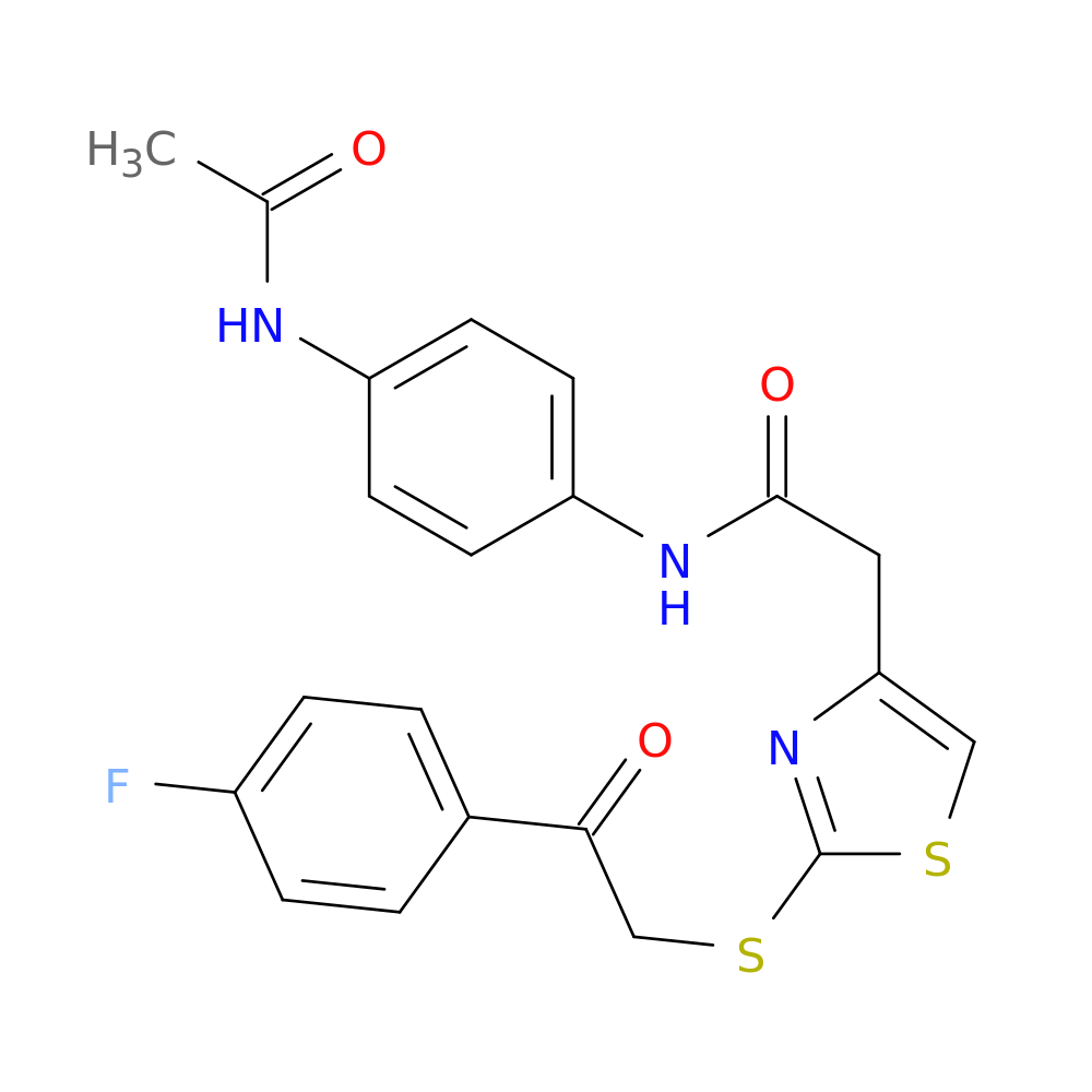 N-(4-acetamidophenyl)-2-(2-{[2-(4-fluorophenyl)-2-oxoethyl]sulfanyl}-1,3-thiazol-4-yl)acetamide