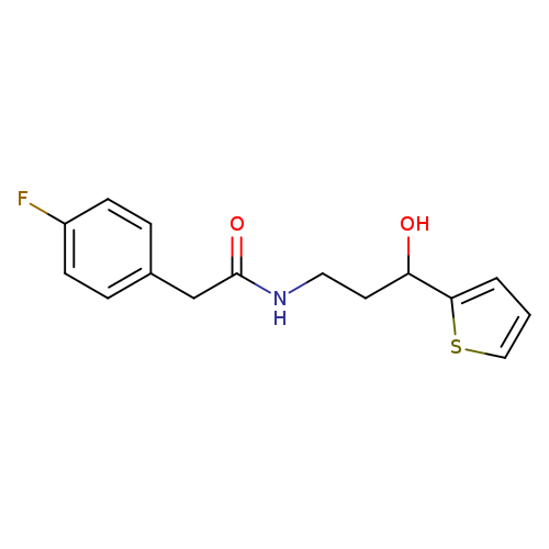 2-(4-fluorophenyl)-N-[3-hydroxy-3-(thiophen-2-yl)propyl]acetamide