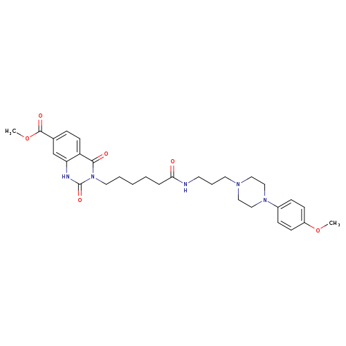methyl 3-[5-({3-[4-(4-methoxyphenyl)piperazin-1-yl]propyl}carbamoyl)pentyl]-2,4-dioxo-1,2,3,4-tetrahydroquinazoline-7-carboxylate