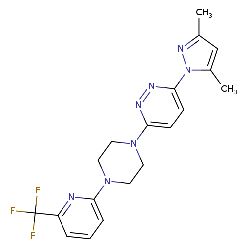 3-(3,5-dimethyl-1H-pyrazol-1-yl)-6-{4-[6-(trifluoromethyl)pyridin-2-yl]piperazin-1-yl}pyridazine