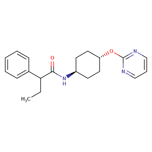 2-phenyl-N-[(1r,4r)-4-(pyrimidin-2-yloxy)cyclohexyl]butanamide