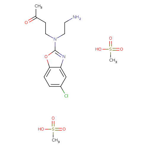 2-Butanone, 4-[(2-aminoethyl)(5-chloro-2-benzoxazolyl)amino]-, methanesulfonate (1:2)
