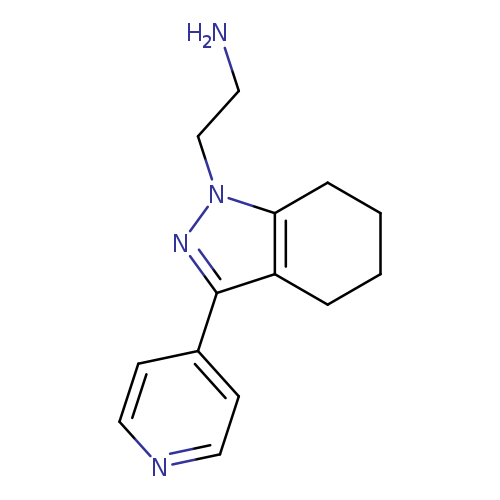 "2-(3-(pyridin-4-yl)-4,5,6,7-tetrahydro-1H-indazol-1-yl)ethan-1-amine"