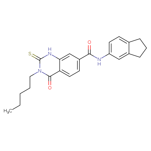 N-(2,3-dihydro-1H-inden-5-yl)-4-oxo-3-pentyl-2-sulfanylidene-1,2,3,4-tetrahydroquinazoline-7-carboxamide
