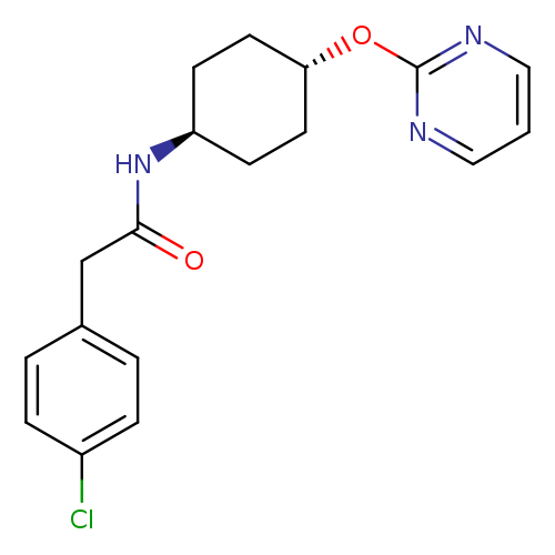 2-(4-chlorophenyl)-N-[(1r,4r)-4-(pyrimidin-2-yloxy)cyclohexyl]acetamide