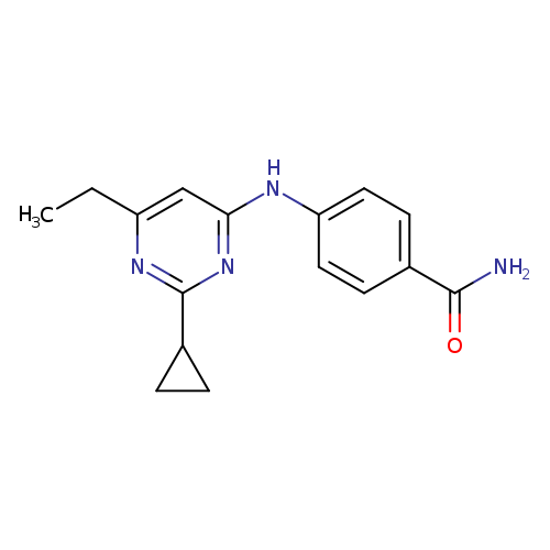 4-[(2-cyclopropyl-6-ethylpyrimidin-4-yl)amino]benzamide