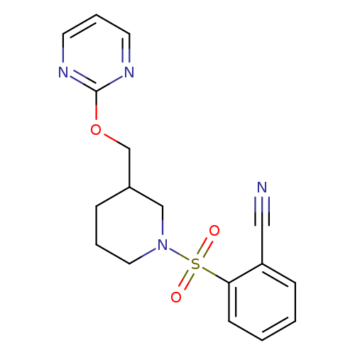 2-({3-[(pyrimidin-2-yloxy)methyl]piperidin-1-yl}sulfonyl)benzonitrile