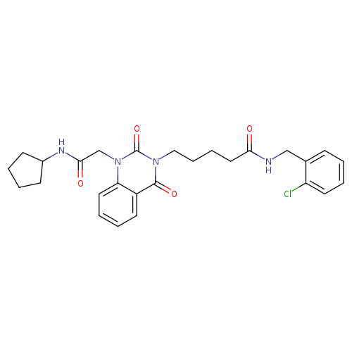 N-[(2-chlorophenyl)methyl]-5-{1-[(cyclopentylcarbamoyl)methyl]-2,4-dioxo-1,2,3,4-tetrahydroquinazolin-3-yl}pentanamide