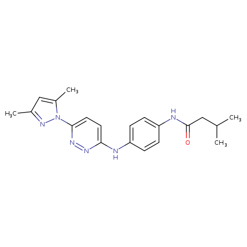 N-(4-{[6-(3,5-dimethyl-1H-pyrazol-1-yl)pyridazin-3-yl]amino}phenyl)-3-methylbutanamide