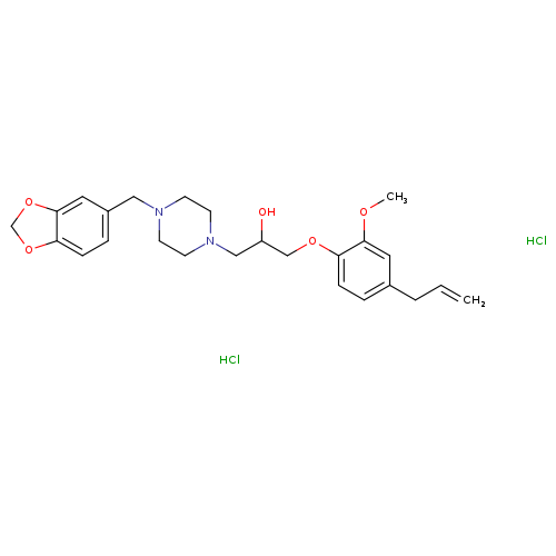 1-{4-[(2H-1,3-benzodioxol-5-yl)methyl]piperazin-1-yl}-3-[2-methoxy-4-(prop-2-en-1-yl)phenoxy]propan-2-ol dihydrochloride