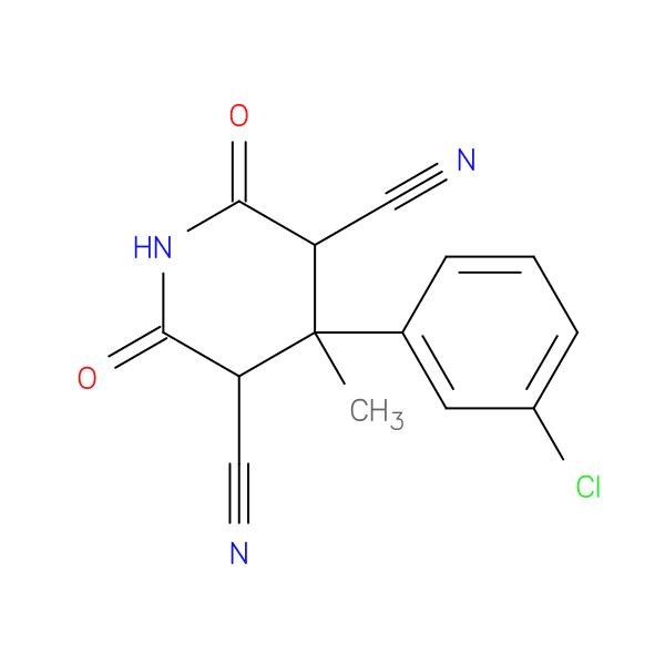 4-(3-chlorophenyl)-4-methyl-2,6-dioxopiperidine-3,5-dicarbonitrile