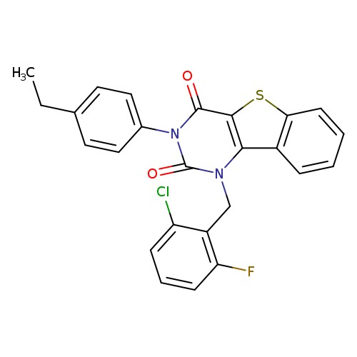 3-[(2-chloro-6-fluorophenyl)methyl]-5-(4-ethylphenyl)-8-thia-3,5-diazatricyclo[7.4.0.0^{2,7}]trideca-1(9),2(7),10,12-tetraene-4,6-dione