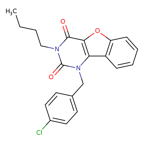 5-butyl-3-[(4-chlorophenyl)methyl]-8-oxa-3,5-diazatricyclo[7.4.0.0^{2,7}]trideca-1(9),2(7),10,12-tetraene-4,6-dione