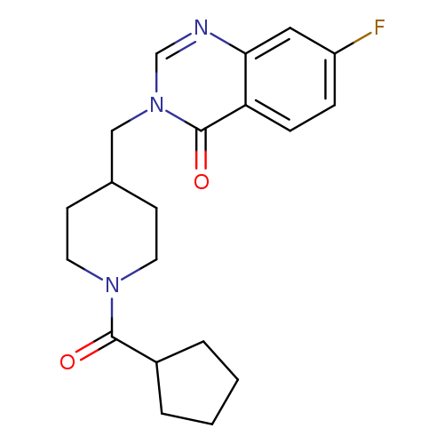 3-[(1-cyclopentanecarbonylpiperidin-4-yl)methyl]-7-fluoro-3,4-dihydroquinazolin-4-one