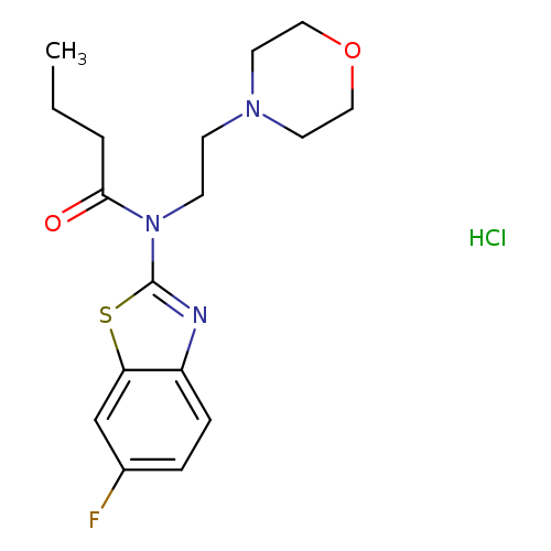N-(6-fluoro-1,3-benzothiazol-2-yl)-N-[2-(morpholin-4-yl)ethyl]butanamide hydrochloride