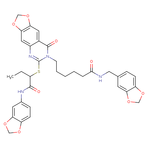 6-[6-({1-[(2H-1,3-benzodioxol-5-yl)carbamoyl]propyl}sulfanyl)-8-oxo-2H,7H,8H-[1,3]dioxolo[4,5-g]quinazolin-7-yl]-N-[(2H-1,3-benzodioxol-5-yl)methyl]hexanamide