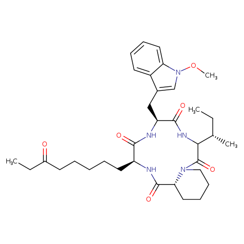 Cyclo[(2S)-2-amino-8-oxodecanoyl-1-methoxy-L-tryptophyl-L-isoleucyl-(2R)-2-piperidinecarbonyl]