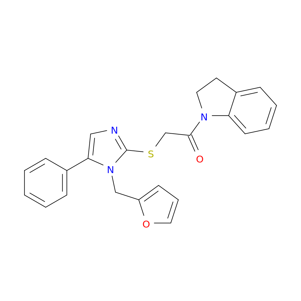 1-(2,3-dihydro-1H-indol-1-yl)-2-({1-[(furan-2-yl)methyl]-5-phenyl-1H-imidazol-2-yl}sulfanyl)ethan-1-one
