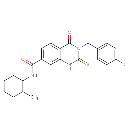 3-[(4-chlorophenyl)methyl]-N-(2-methylcyclohexyl)-4-oxo-2-sulfanylidene-1,2,3,4-tetrahydroquinazoline-7-carboxamide