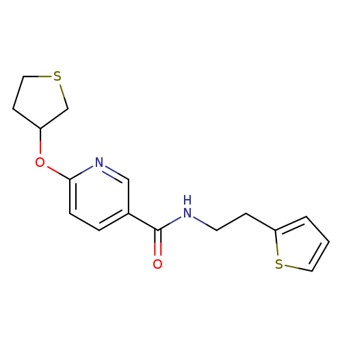 6-(thiolan-3-yloxy)-N-[2-(thiophen-2-yl)ethyl]pyridine-3-carboxamide